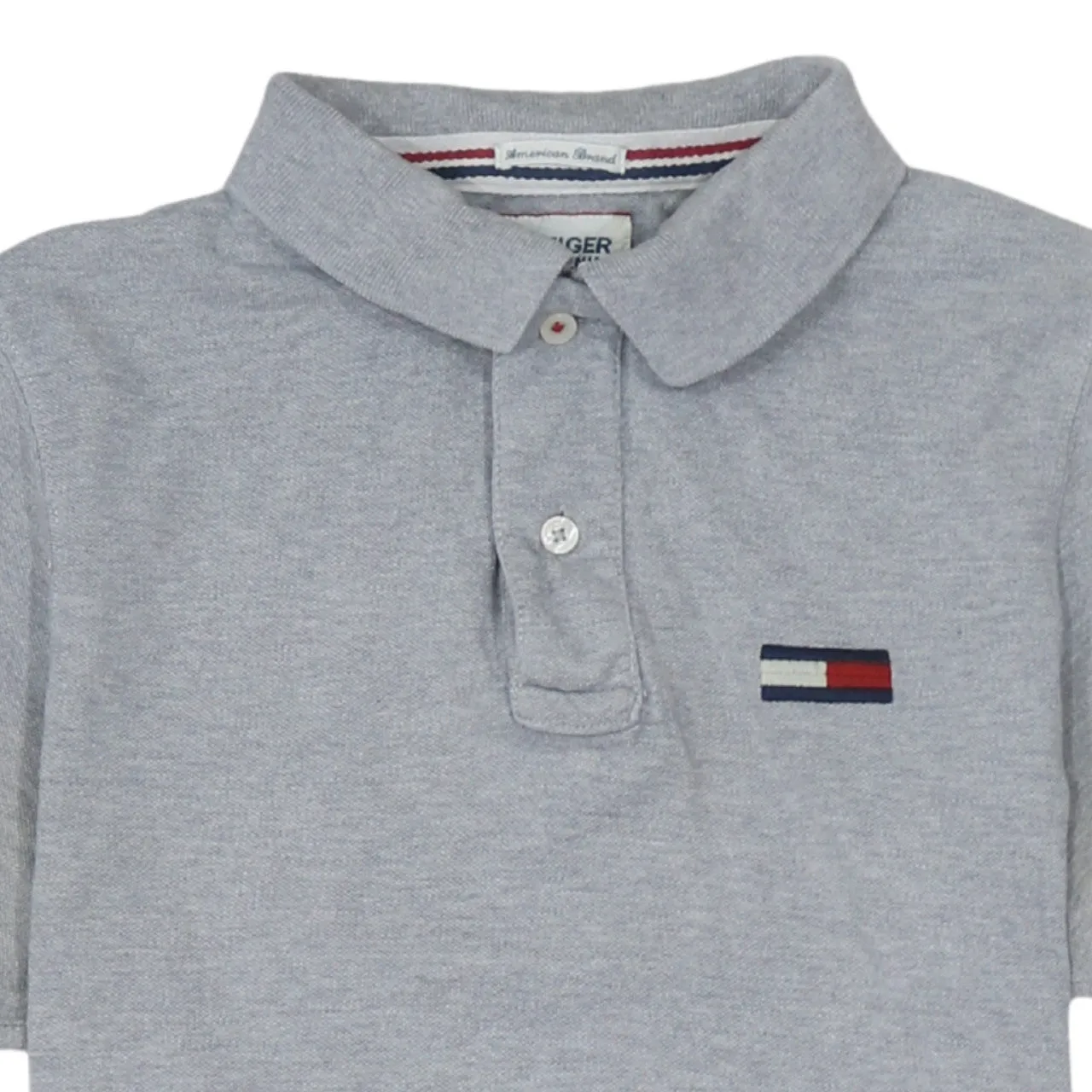 Tommy Hilfiger Light Grey Polo Shirt Women’s Small Embroidered Flag Logo Short Sleeve Top sold by Vintage Club product image thumbnail 3