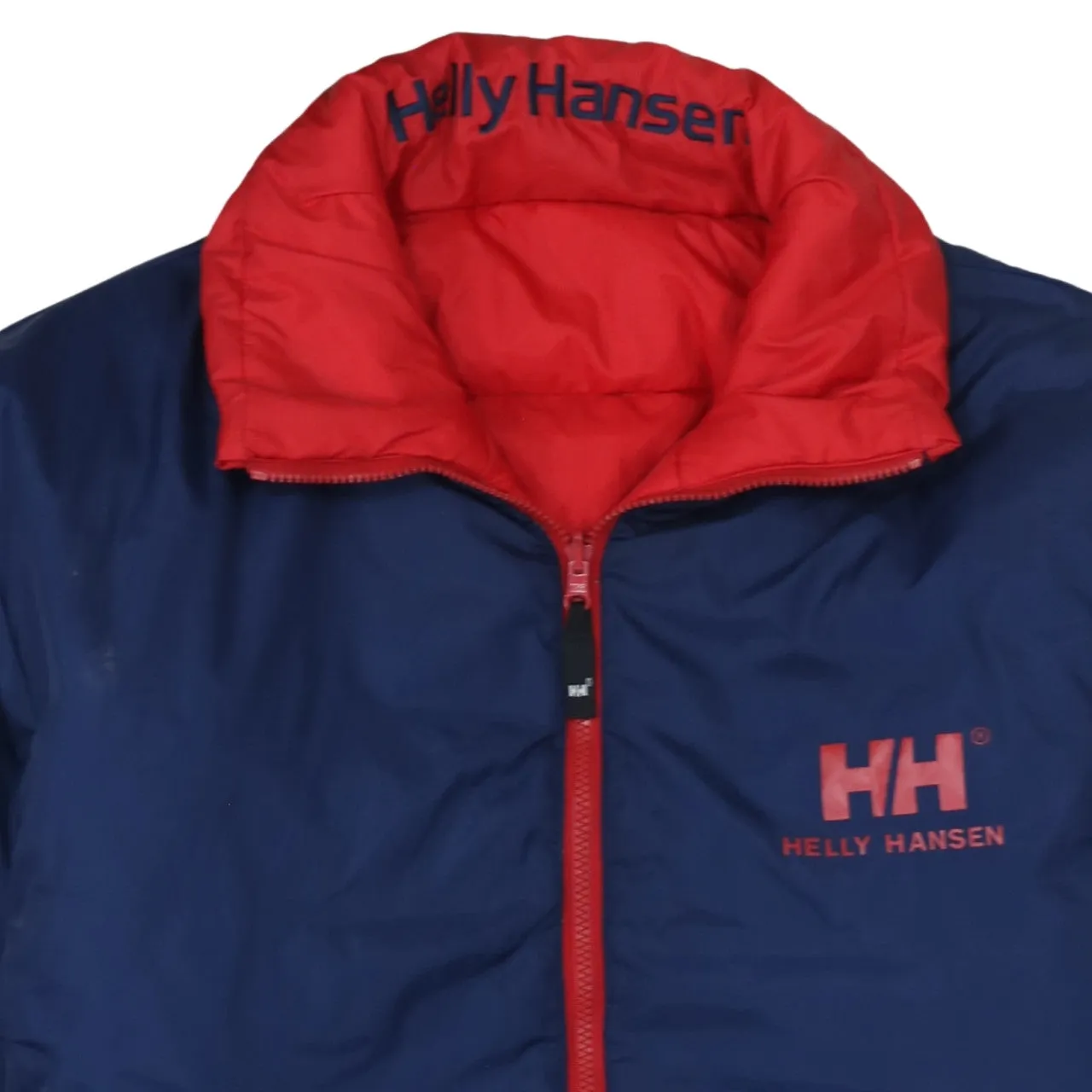 Helly Hansen Navy Blue Puffer Jacket Men's Small Red Lining Big Back Logo Zip Windbreaker sold by Vintage Club product image thumbnail 3