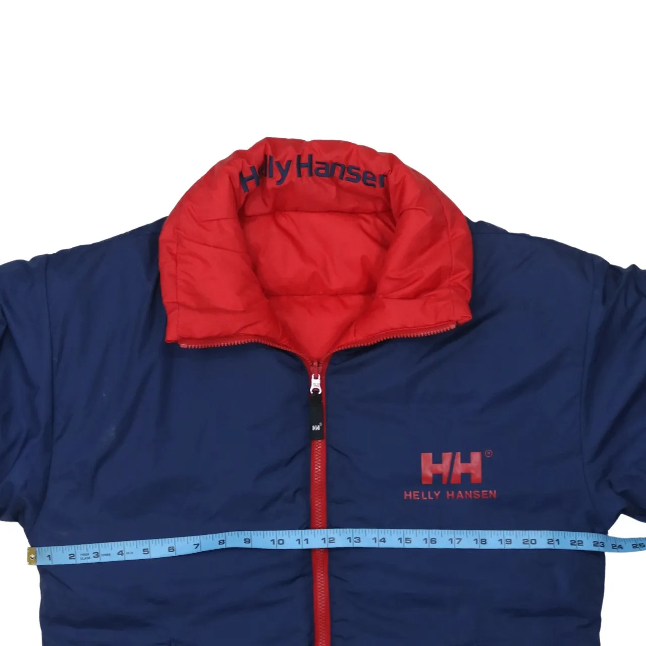 Helly Hansen Navy Blue Puffer Jacket Men's Small Red Lining Big Back Logo Zip Windbreaker sold by Vintage Club product image thumbnail 5