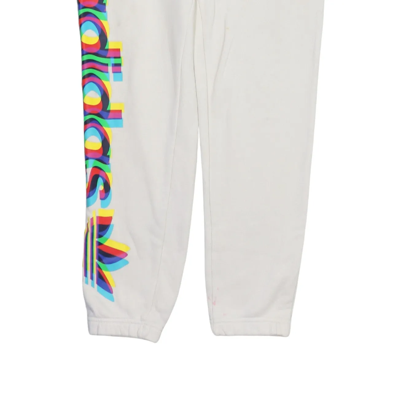 Adidas Cream Joggers Men’s XSmall Printed Multi Colour Logo Elastic Waist Sweatpants sold by Vintage Club product image thumbnail 4