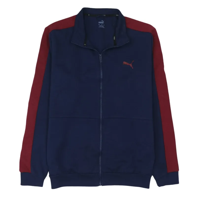 Puma Navy Blue Track Jacket Men's XLarge Red Stripe Sleeves Full Zip Embroidered Logo Top sold by Vintage Club