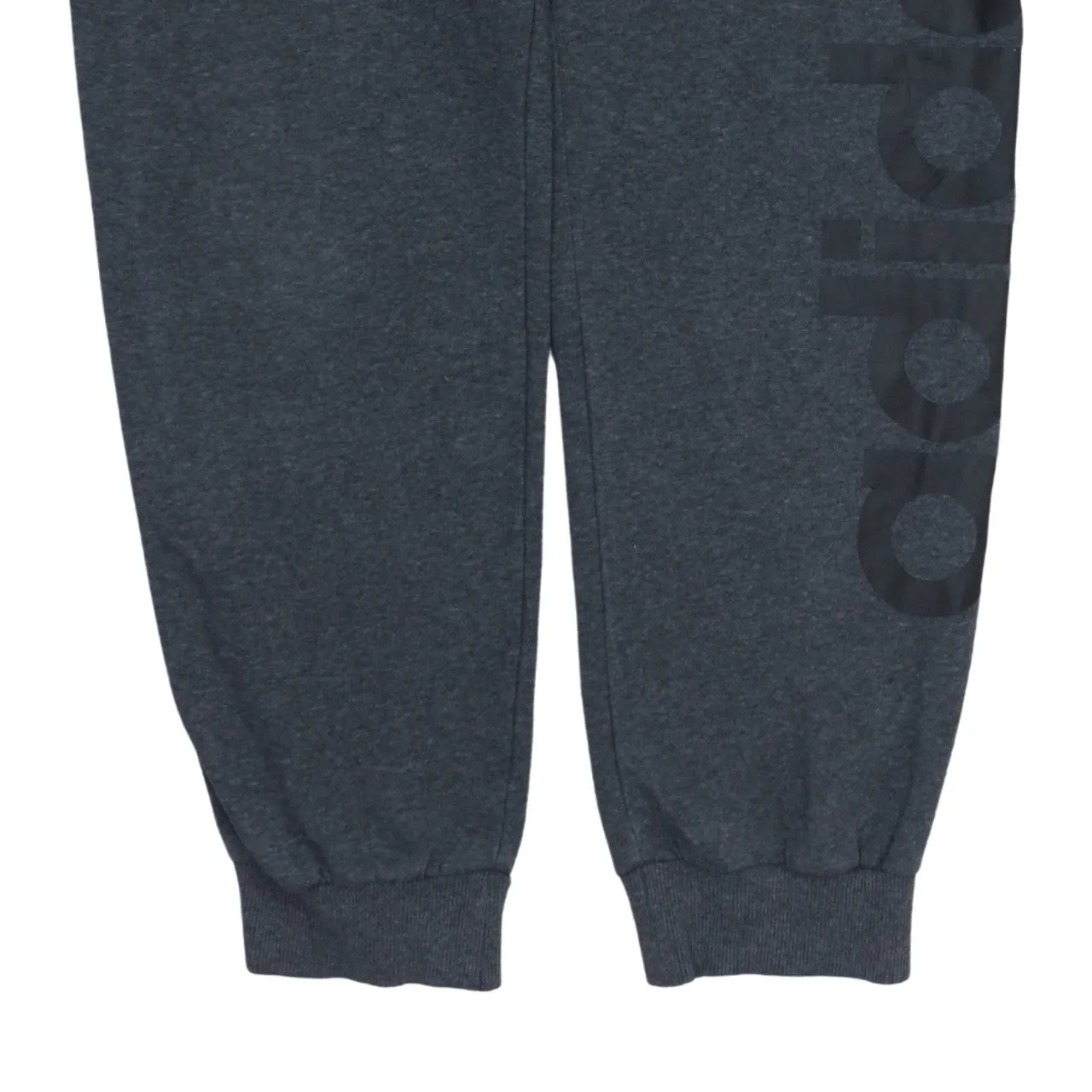Adidas Dark Grey Joggers Women's Medium Printed Logo Cuffed Fleece Sweatpants sold by Vintage Club product image thumbnail 4