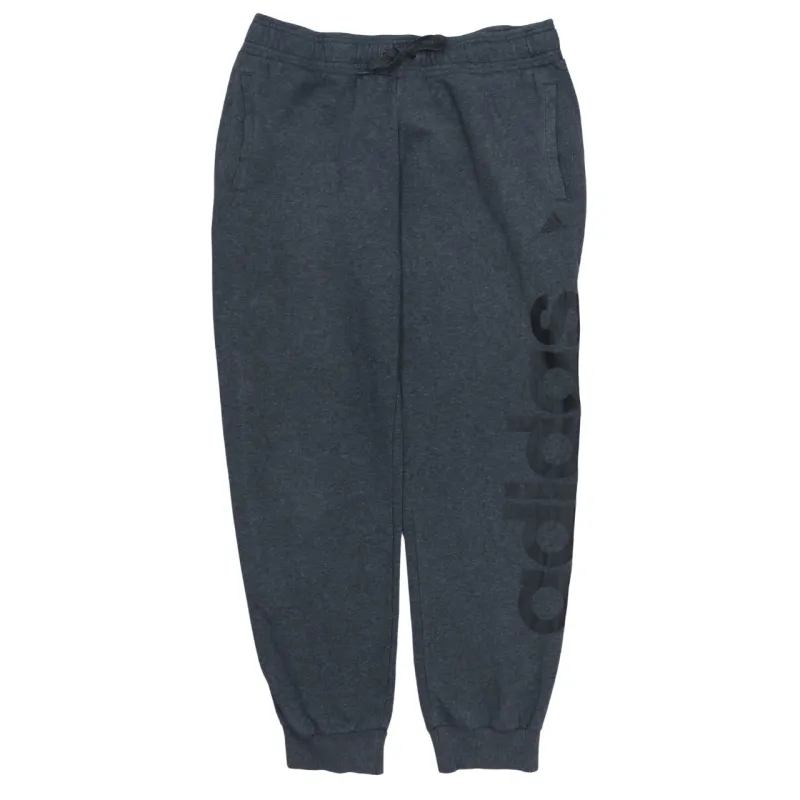 Adidas Dark Grey Joggers Women's Medium Printed Logo Cuffed Fleece Sweatpants sold by Vintage Club