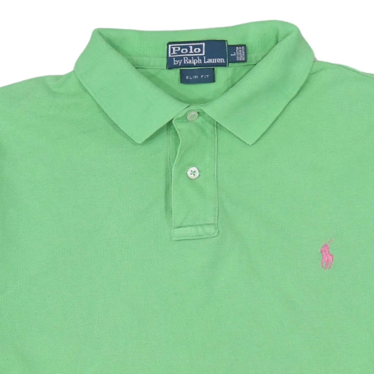 Polo Ralph Lauren Green Polo Shirt Women's Large Embroidered Pony Logo Short Sleeve Top sold by Vintage Club product image thumbnail 3