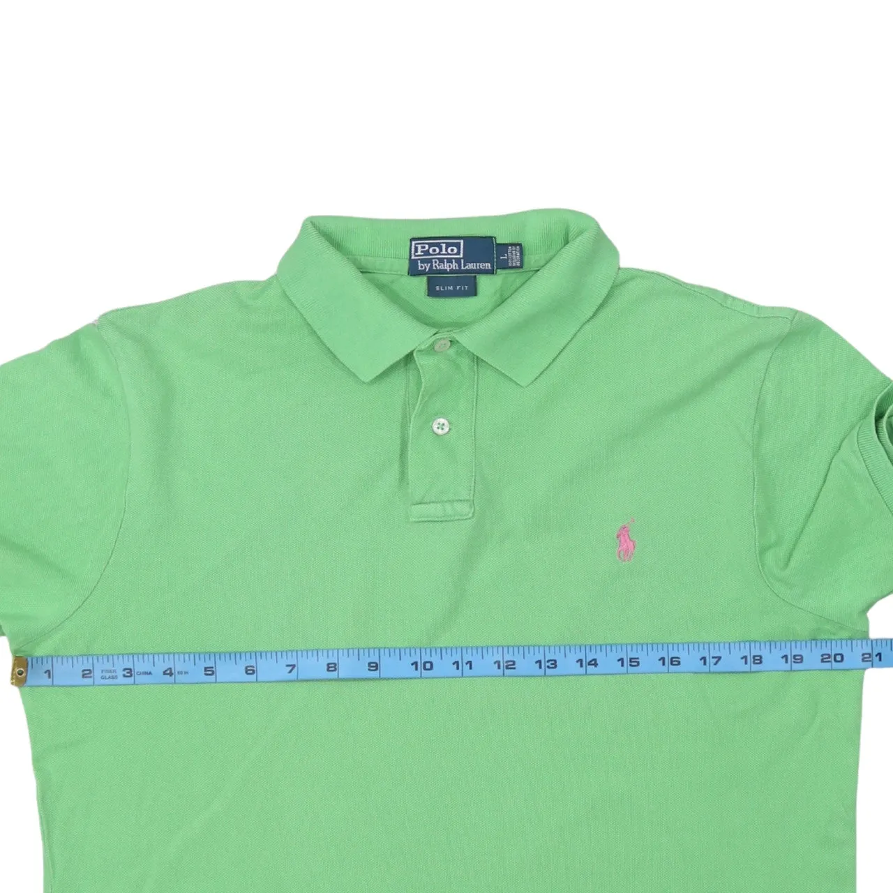 Polo Ralph Lauren Green Polo Shirt Women's Large Embroidered Pony Logo Short Sleeve Top sold by Vintage Club product image thumbnail 5