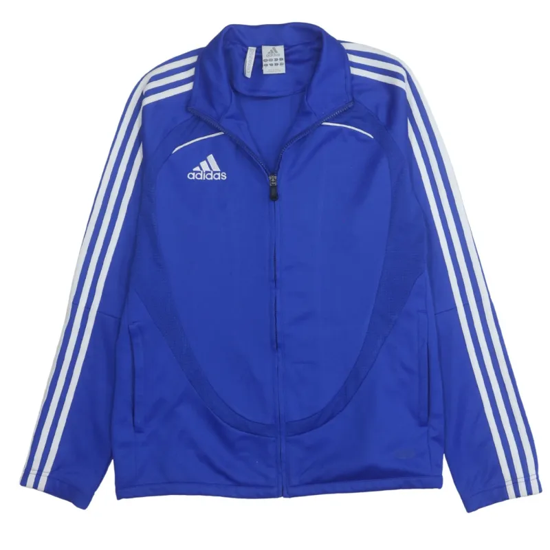 Adidas Royal Blue Track Jacket Women’s Medium Three Stripe Zip Embroidered Logo Top sold by Vintage Club