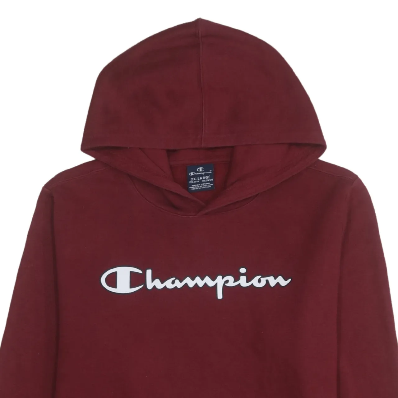 Champion Burgundy Red Hoodie Women’s XXLarge Printed Script Logo Fleece Pullover Sweatshirt sold by Vintage Club product image thumbnail 3