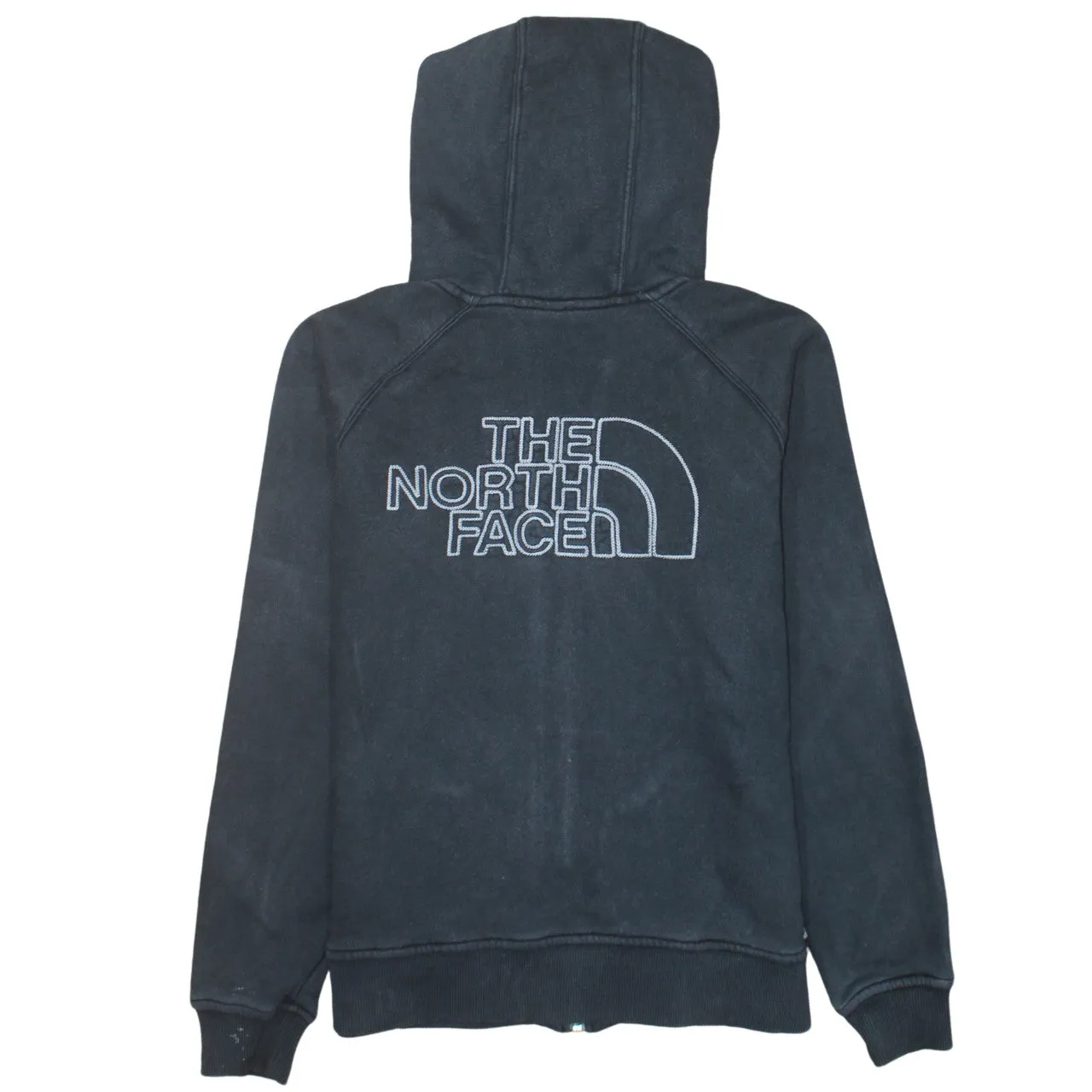 The North Face Black Hoodie Women’s Large Full Zip Embroidered Logo Pockets Sweatshirt sold by Vintage Club product image thumbnail 2