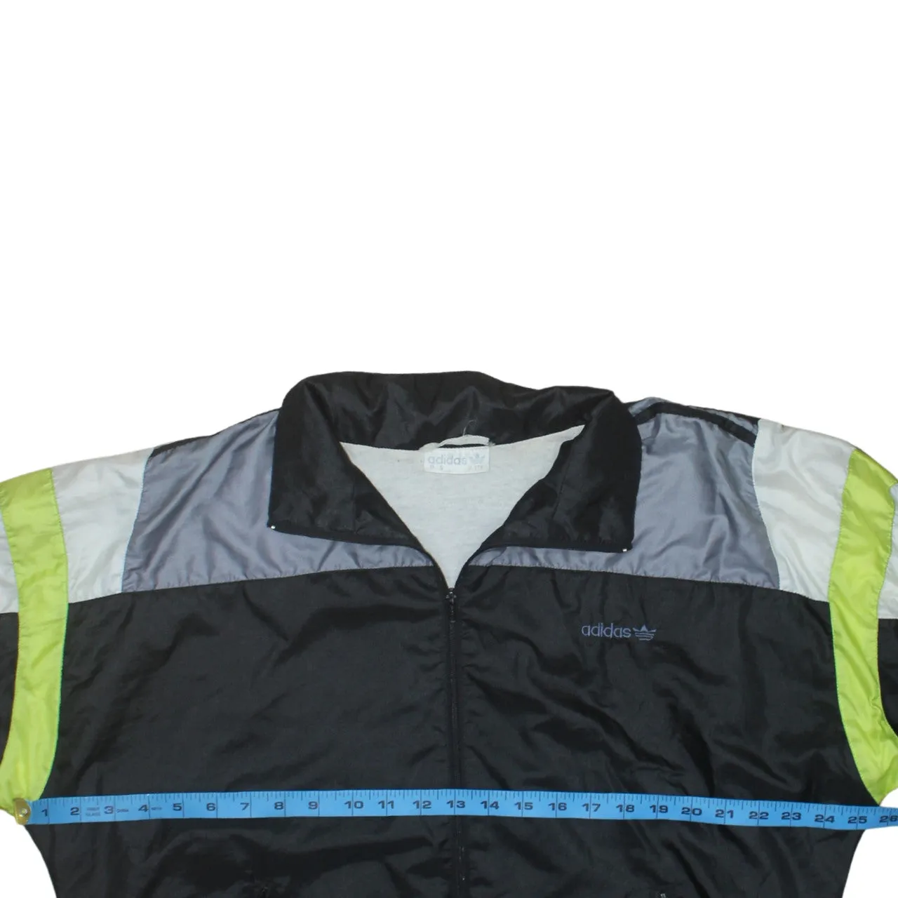 Adidas Black Grey Windbreaker Jacket Men's Medium Zip Pockets Embroidered Logo Track Top sold by Vintage Club product image thumbnail 5