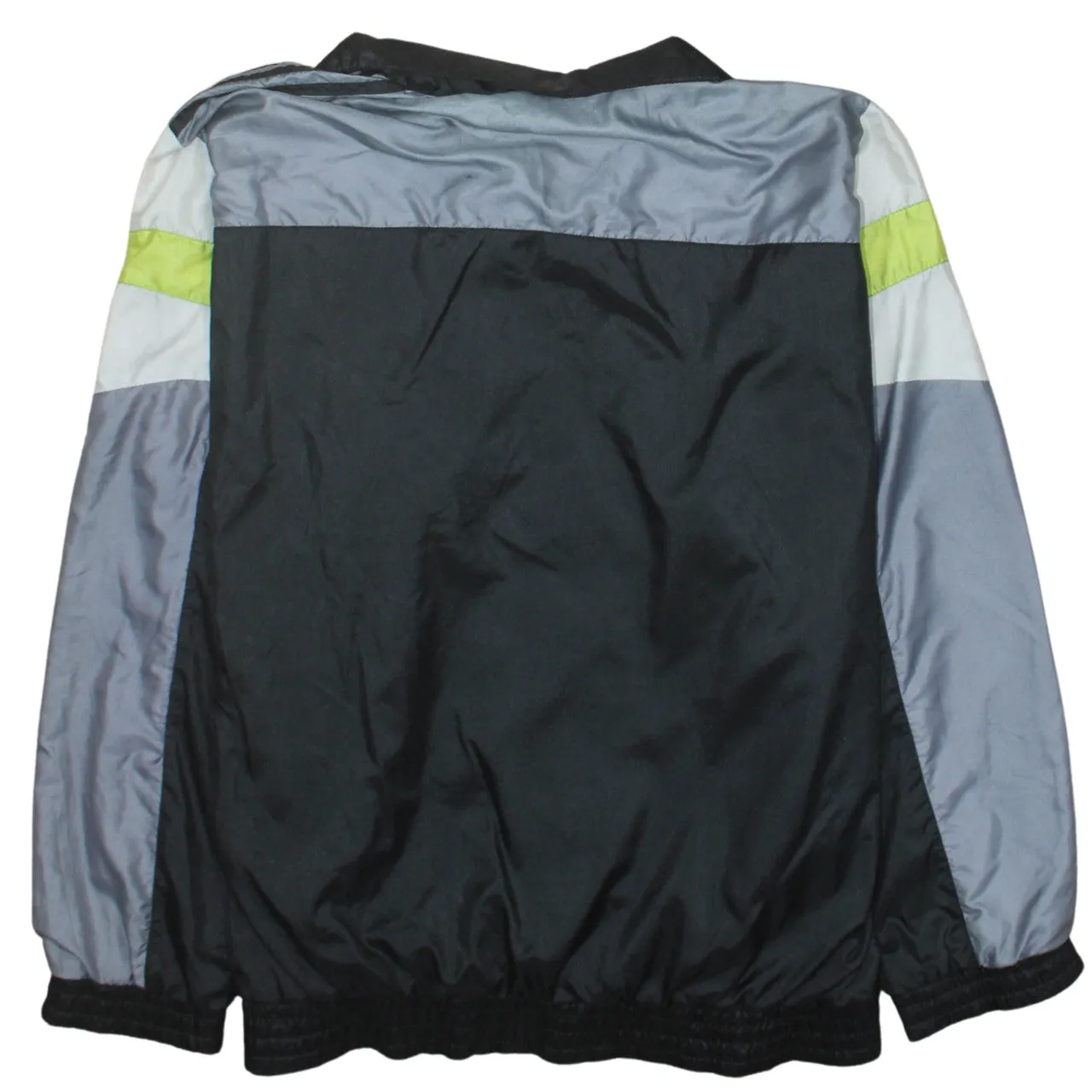 Adidas Black Grey Windbreaker Jacket Men's Medium Zip Pockets Embroidered Logo Track Top sold by Vintage Club product image thumbnail 2