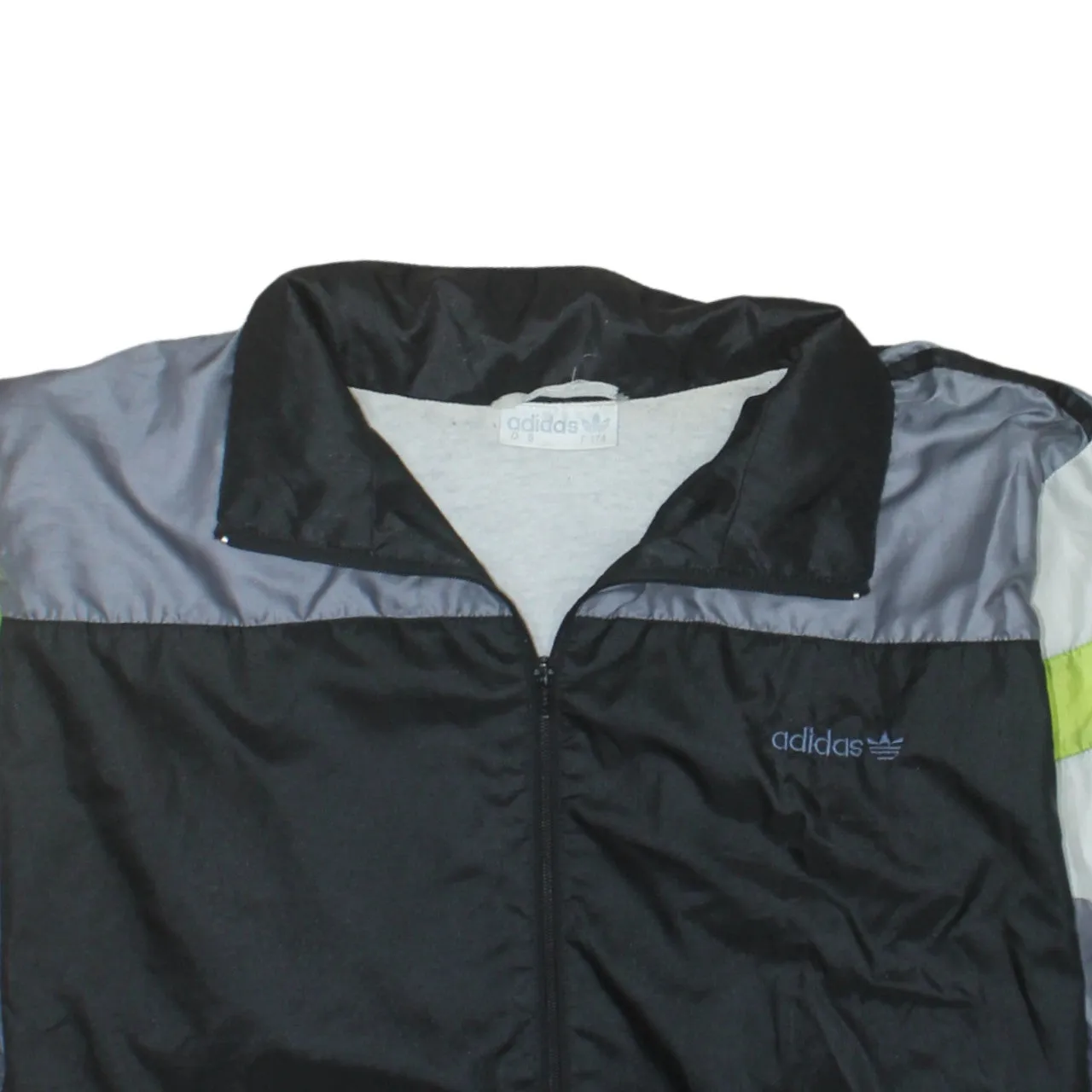 Adidas Black Grey Windbreaker Jacket Men's Medium Zip Pockets Embroidered Logo Track Top sold by Vintage Club product image thumbnail 3