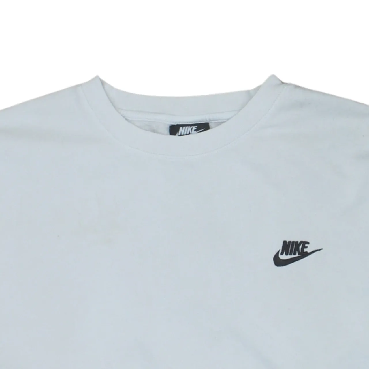 Nike White Sweatshirt Men's Large Embroidered Swoosh Logo Ribbed Crewneck Pullover sold by Vintage Club product image thumbnail 3