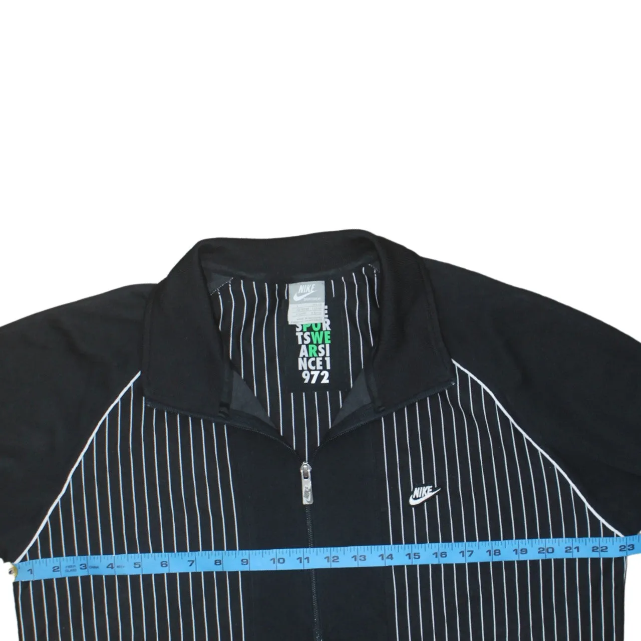 Nike Black Track Jacket Men's Large Pinstripe Zip Pockets Embroidered Swoosh Top sold by Vintage Club product image thumbnail 5