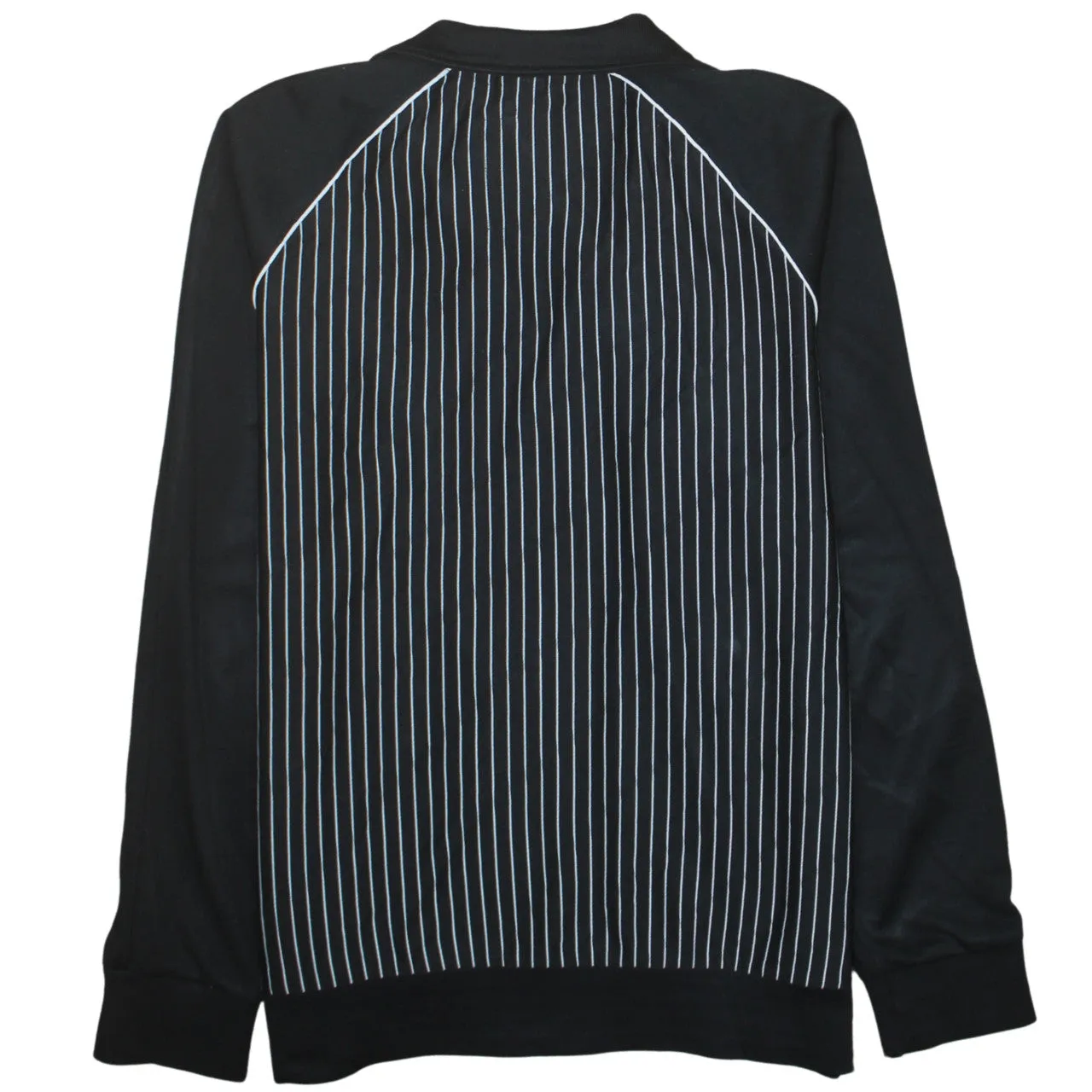 Nike Black Track Jacket Men's Large Pinstripe Zip Pockets Embroidered Swoosh Top sold by Vintage Club product image thumbnail 2