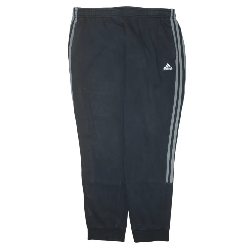 Adidas Black Joggers Men's XLarge Three Stripe Logo Elastic Waist Cuffed Sweatpants sold by Vintage Club