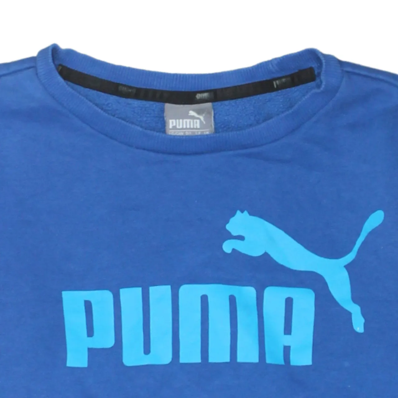 Puma Blue Sweatshirt Women's Small Printed Logo Crewneck Pullover Fleece Top sold by Vintage Club product image thumbnail 3