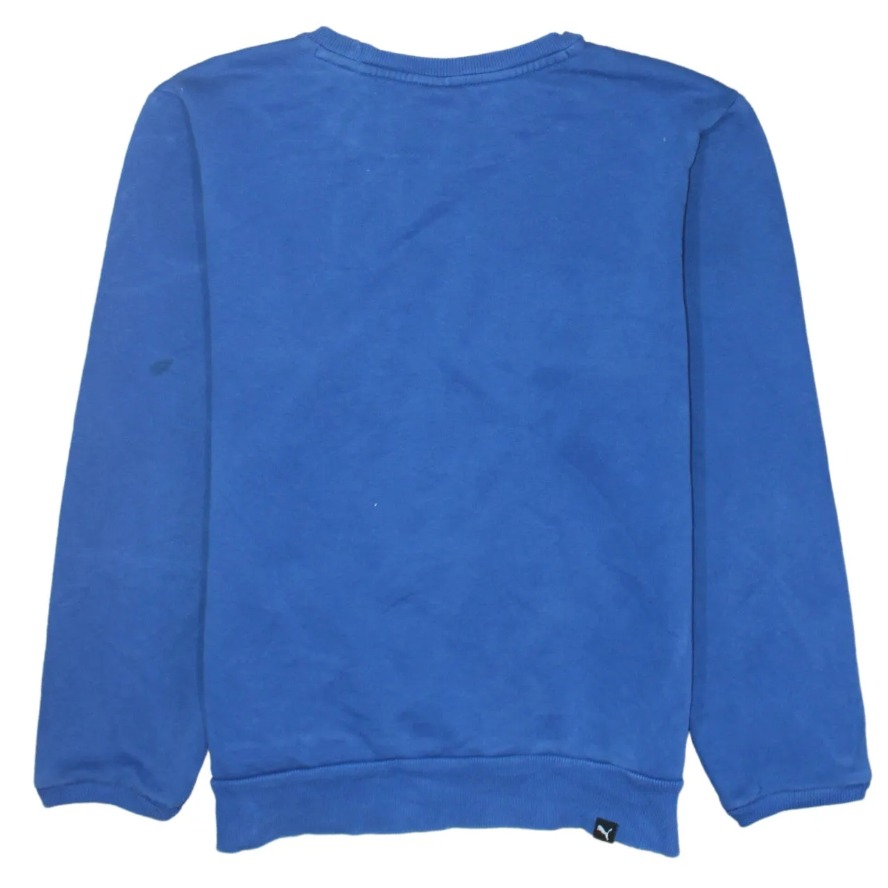 Puma Blue Sweatshirt Women's Small Printed Logo Crewneck Pullover Fleece Top sold by Vintage Club product image thumbnail 2