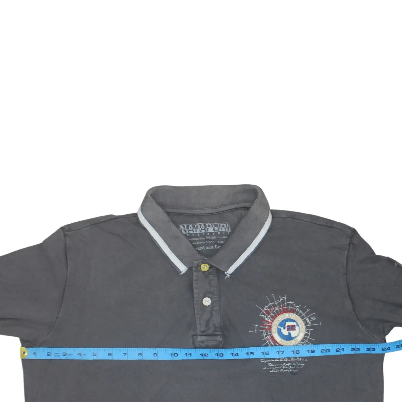 Napapijri Charcoal Grey Polo Shirt Women's 3XL Embroidered Chest Logo Long Sleeve Top sold by Vintage Club product image thumbnail 5