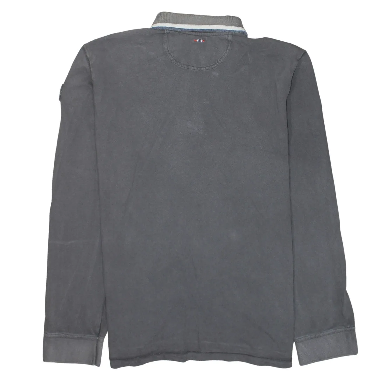 Napapijri Charcoal Grey Polo Shirt Women's 3XL Embroidered Chest Logo Long Sleeve Top sold by Vintage Club product image thumbnail 2