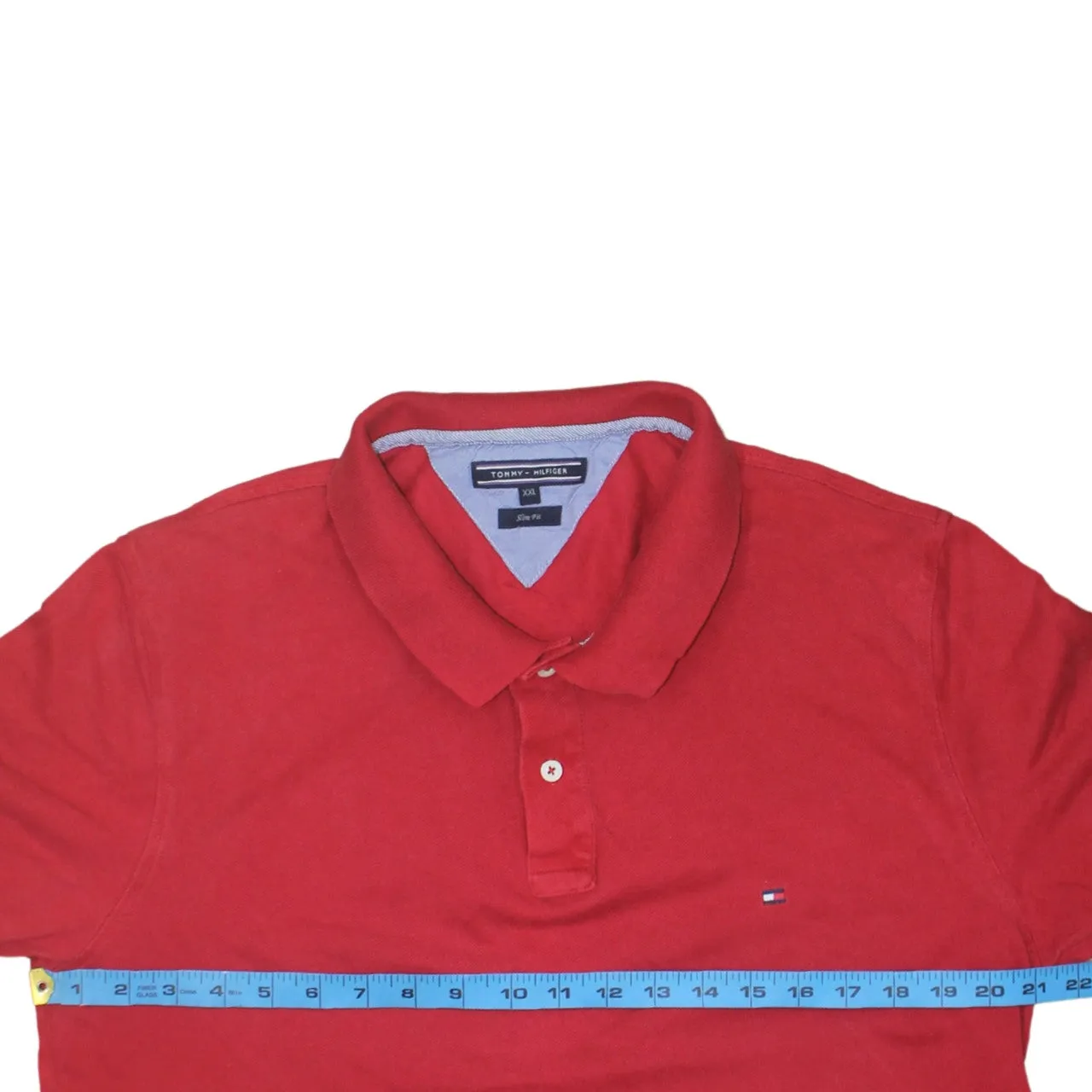 Tommy Hilfiger Red Polo Shirt Women's XXLarge Small Flag Logo Short Sleeve Casual Top sold by Vintage Club product image thumbnail 5