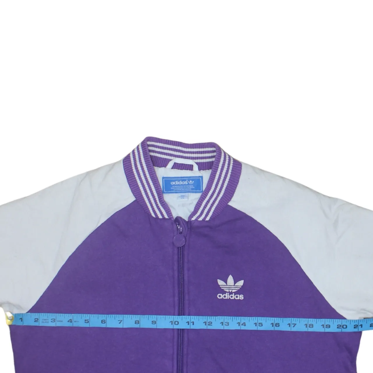 Adidas Purple White Sweatshirt Men's Small Printed Owl Back Logo Zip Jacket Top sold by Vintage Club product image thumbnail 5