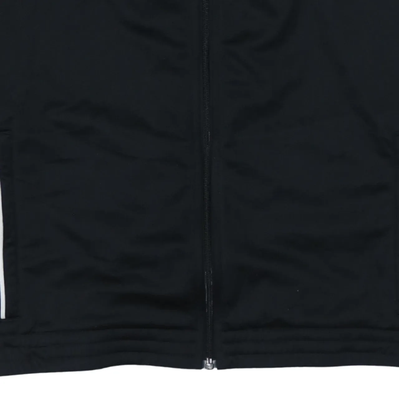 Adidas Black Track Jacket Women’s Large Three Stripe Shoulders Embroidered Logo Zip Top sold by Vintage Club product image thumbnail 4