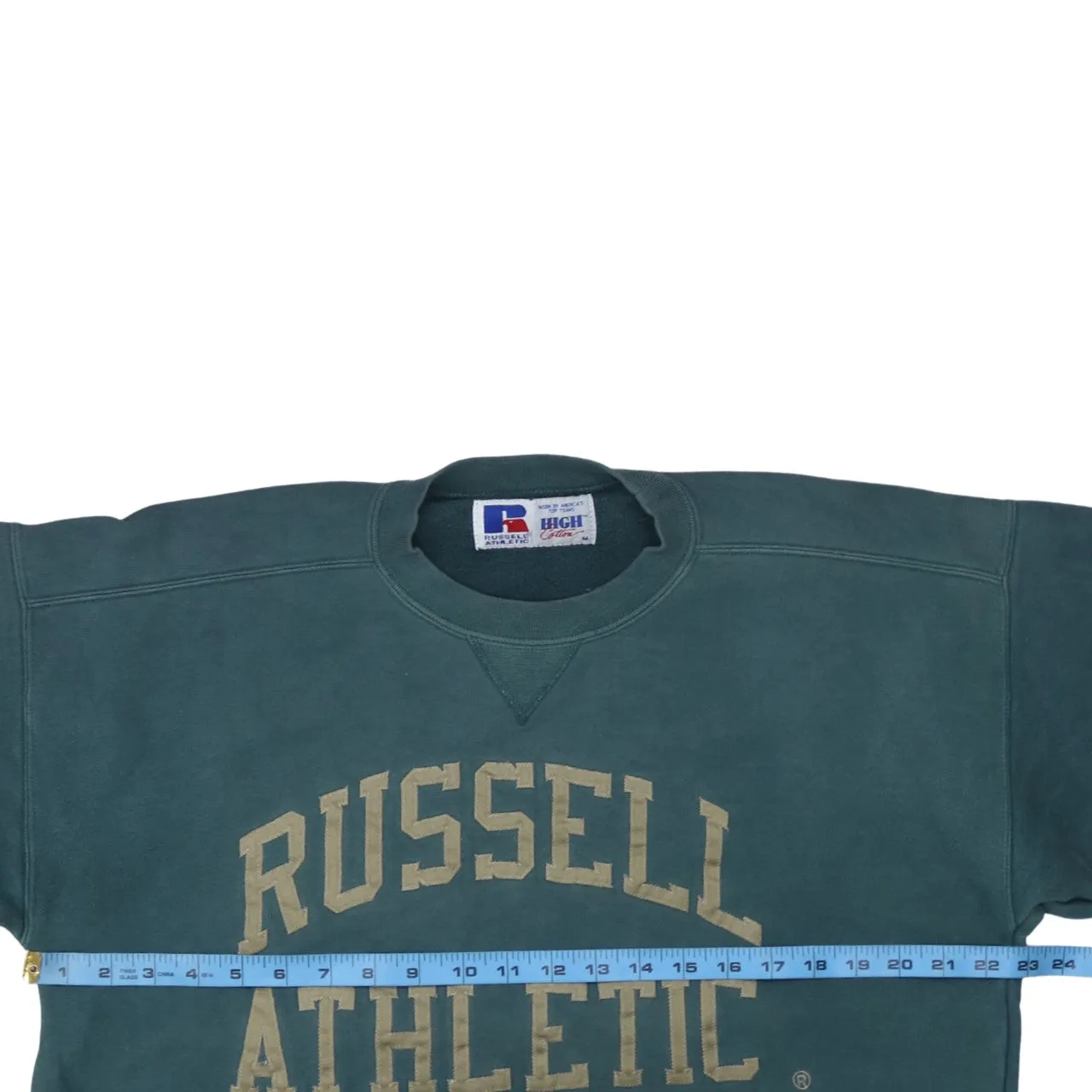 Russell Dark Green Sweatshirt Women's Medium Printed Russell Athletic Logo Crewneck Pullover sold by Vintage Club product image thumbnail 5