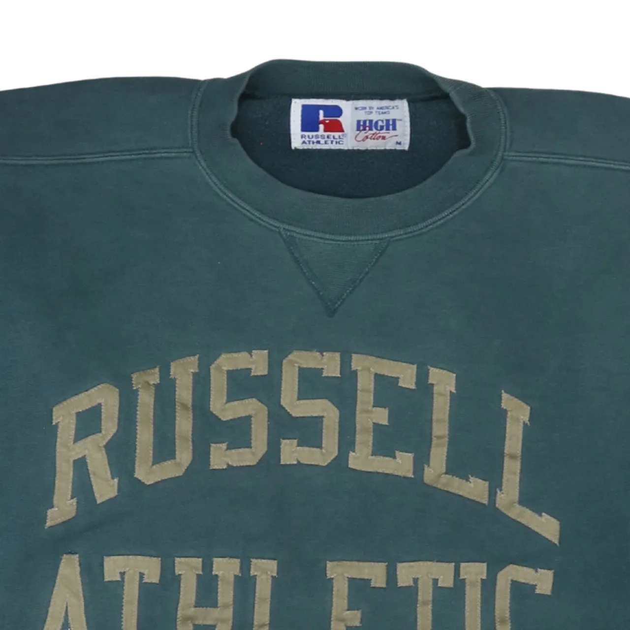 Russell Dark Green Sweatshirt Women's Medium Printed Russell Athletic Logo Crewneck Pullover sold by Vintage Club product image thumbnail 3