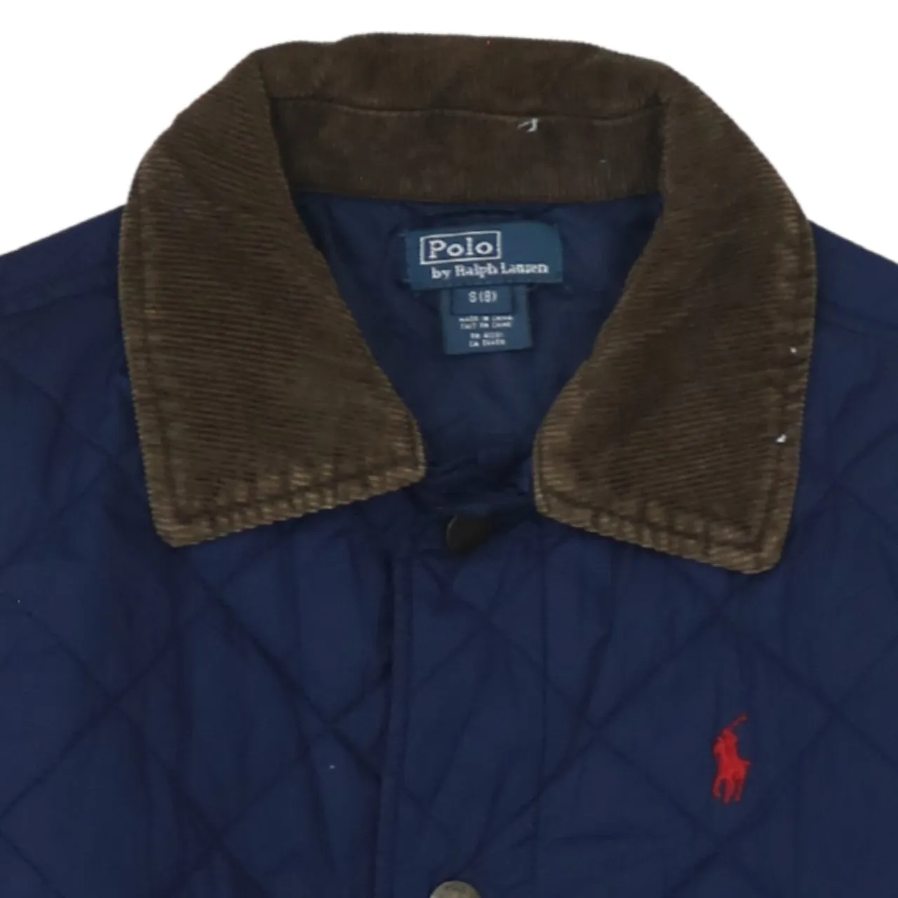 Polo Ralph Lauren Navy Quilted Jacket Men's Small Cord Collar Embroidered Logo Outerwear sold by Vintage Club product image thumbnail 3