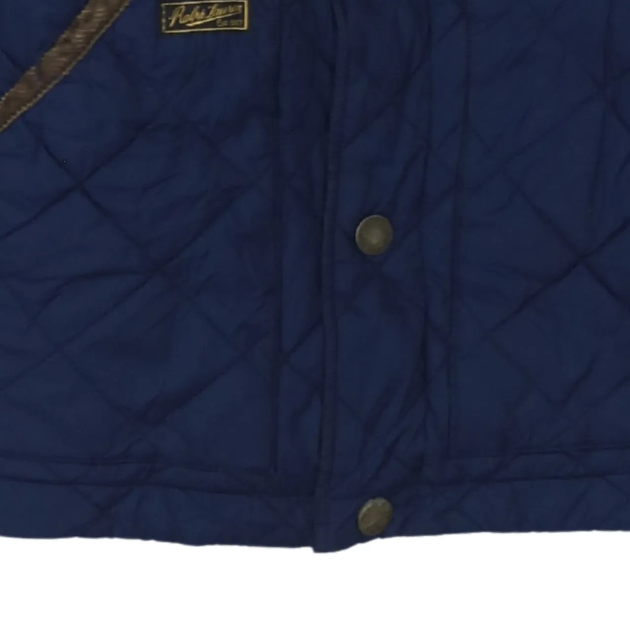 Polo Ralph Lauren Navy Quilted Jacket Men's Small Cord Collar Embroidered Logo Outerwear sold by Vintage Club product image thumbnail 4