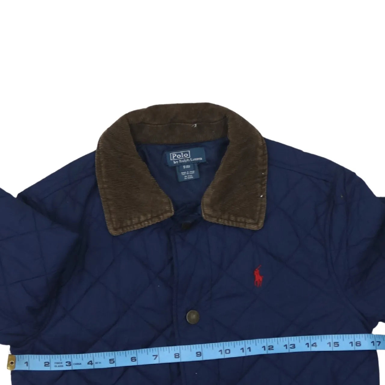 Polo Ralph Lauren Navy Quilted Jacket Men's Small Cord Collar Embroidered Logo Outerwear sold by Vintage Club product image thumbnail 5