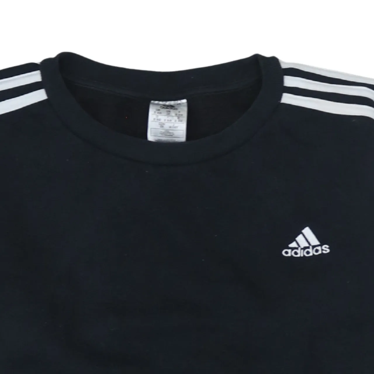 Adidas Black Sweatshirt Women's XXLarge 3 Stripe Sleeves Embroidered Chest Logo Pullover Top sold by Vintage Club product image thumbnail 3