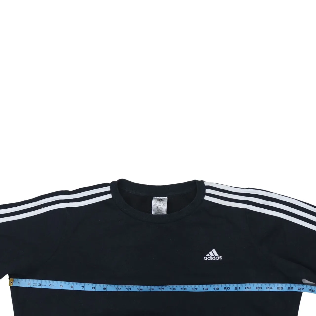 Adidas Black Sweatshirt Women's XXLarge 3 Stripe Sleeves Embroidered Chest Logo Pullover Top sold by Vintage Club product image thumbnail 5