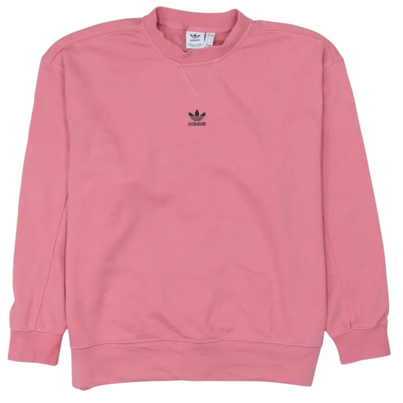 Adidas Pink Sweatshirt Women's XSmall Embroidered Trefoil Logo Crewneck Pullover Top sold by Vintage Club
