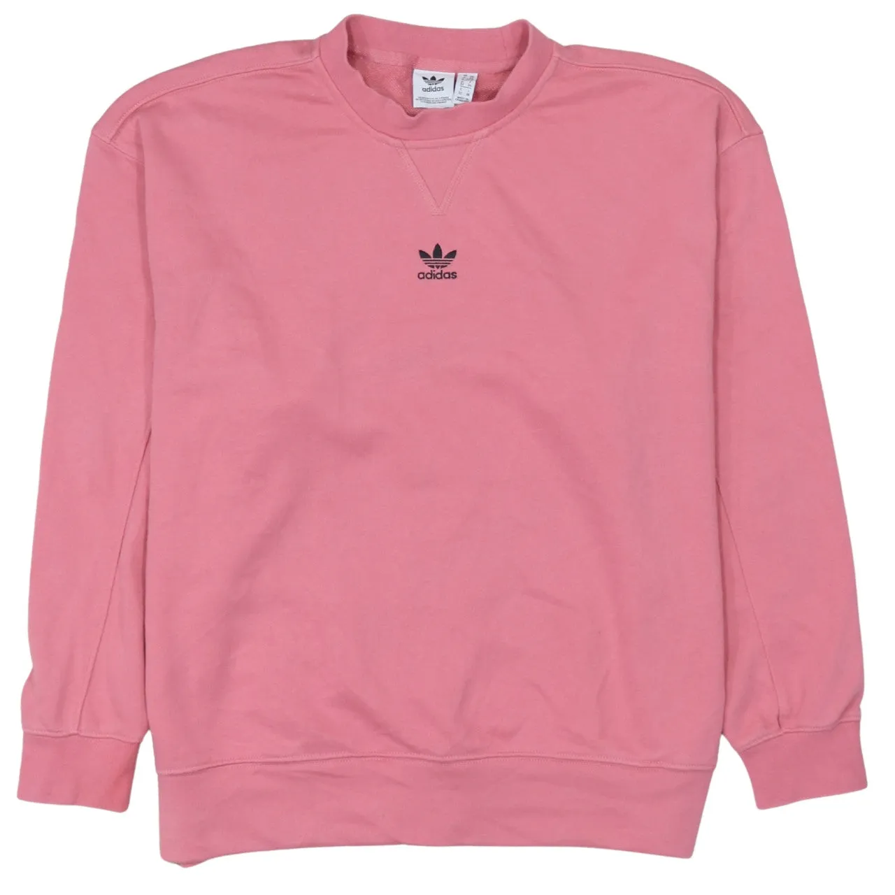 Adidas Pink Sweatshirt Women's XSmall Embroidered Trefoil Logo Crewneck Pullover Top sold by Vintage Club