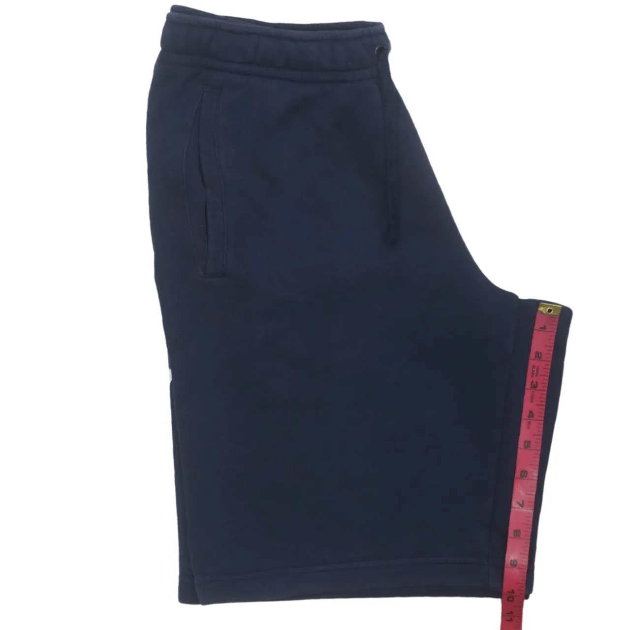 Nike Navy Blue Shorts Men's Medium Large Swoosh Logo Drawstring Waist Fleece Lounge sold by Vintage Club product image thumbnail 5