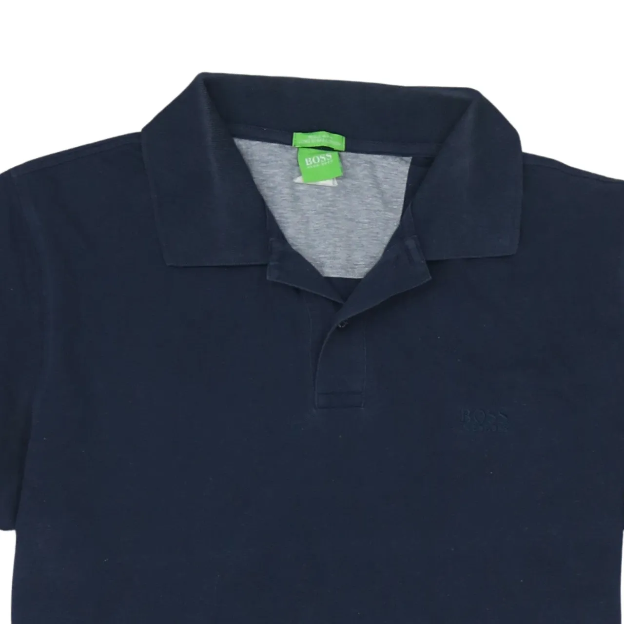 HUGO BOSS Navy Blue Polo Shirt Women’s XLarge Subtle Embroidered Chest Logo Short Sleeve Top sold by Vintage Club product image thumbnail 3