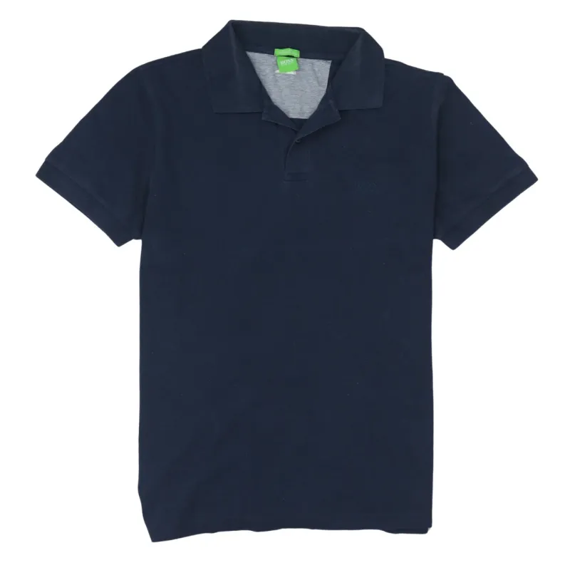 HUGO BOSS Navy Blue Polo Shirt Women’s XLarge Subtle Embroidered Chest Logo Short Sleeve Top made by Hugo Boss