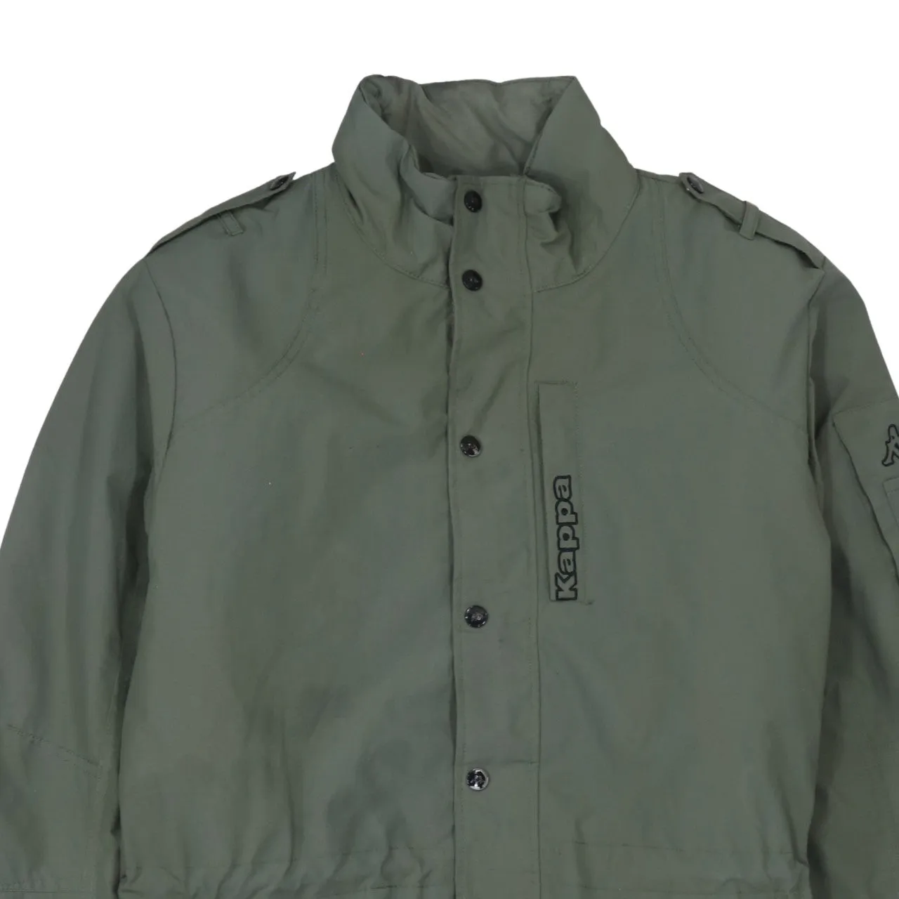 Kappa Khaki Green Jacket Women’s 2XL Embroidered Logo Zip Pockets Nylon Outerwear sold by Vintage Club product image thumbnail 3