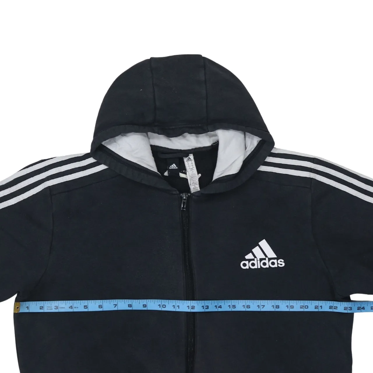 Adidas Black Full Zip Hoodie Women’s XLarge Embroidered Logo Three Stripe Sleeves Fleece Sweatshirt sold by Vintage Club product image thumbnail 5