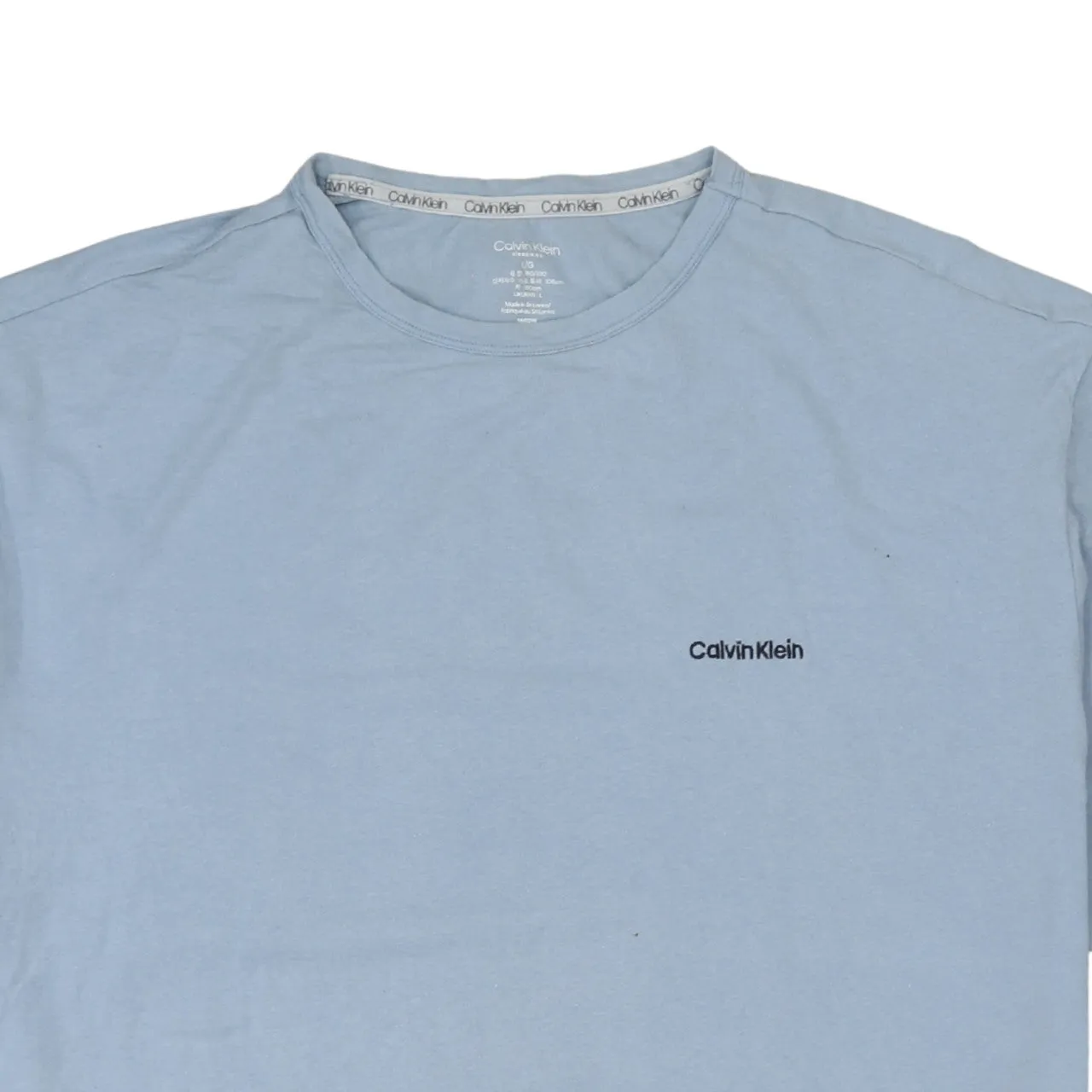 Calvin Klein Light Blue T Shirt Men's Large Small Chest Logo Casual Tee Top sold by Vintage Club product image thumbnail 3