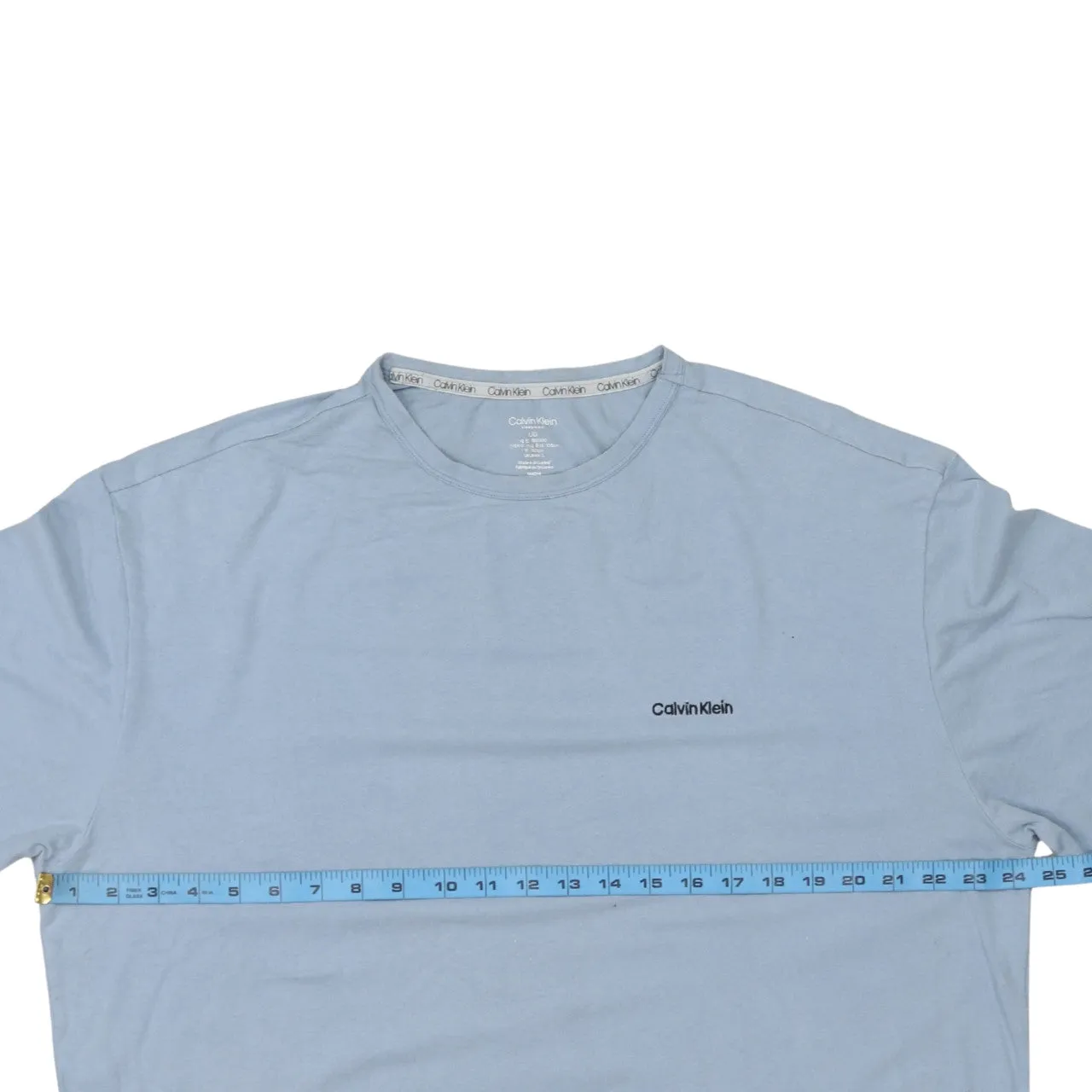Calvin Klein Light Blue T Shirt Men's Large Small Chest Logo Casual Tee Top sold by Vintage Club product image thumbnail 5