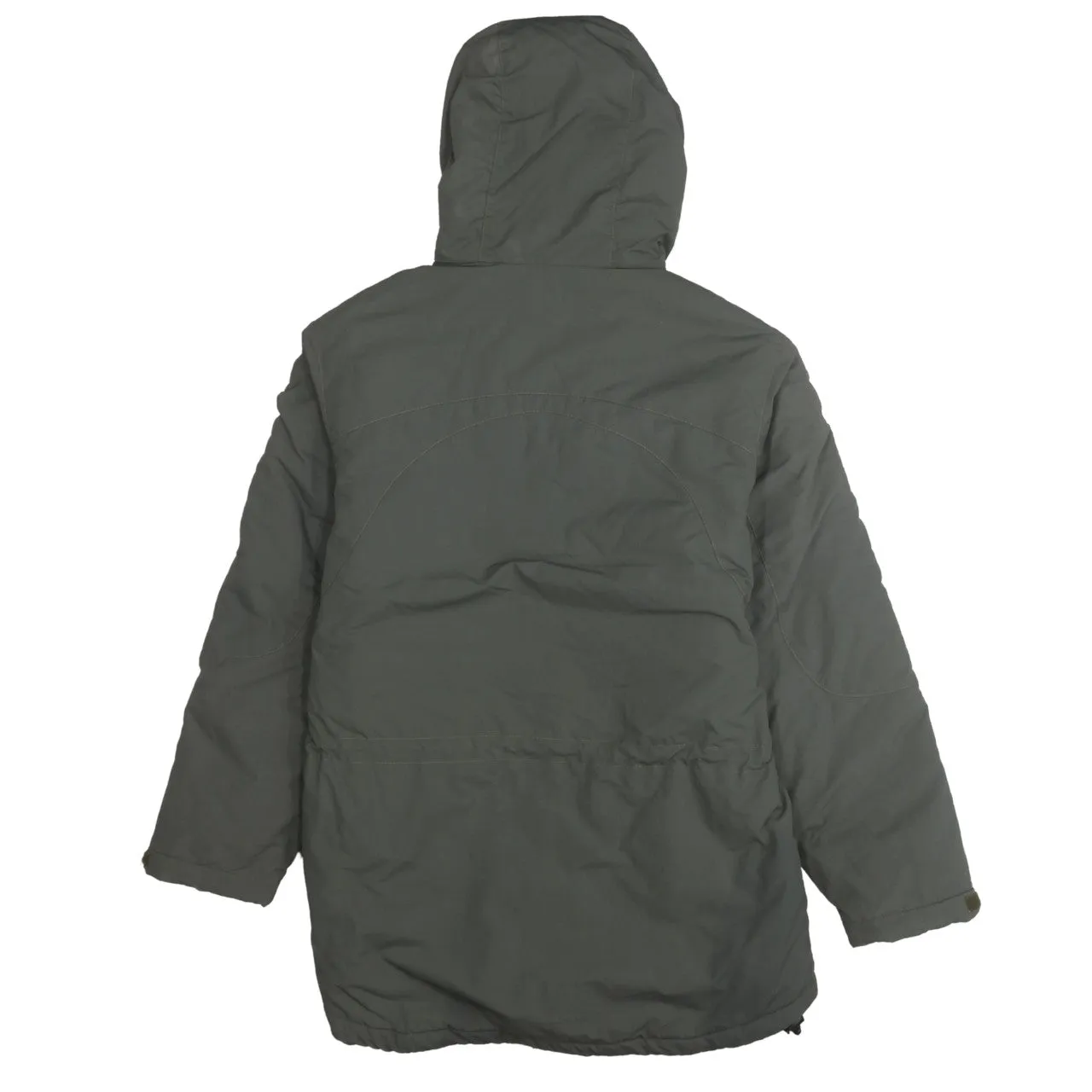 Helly Hansen Khaki Hooded Jacket Men's Small Zip Pockets Logo Insulated Parka Coat sold by Vintage Club product image thumbnail 2