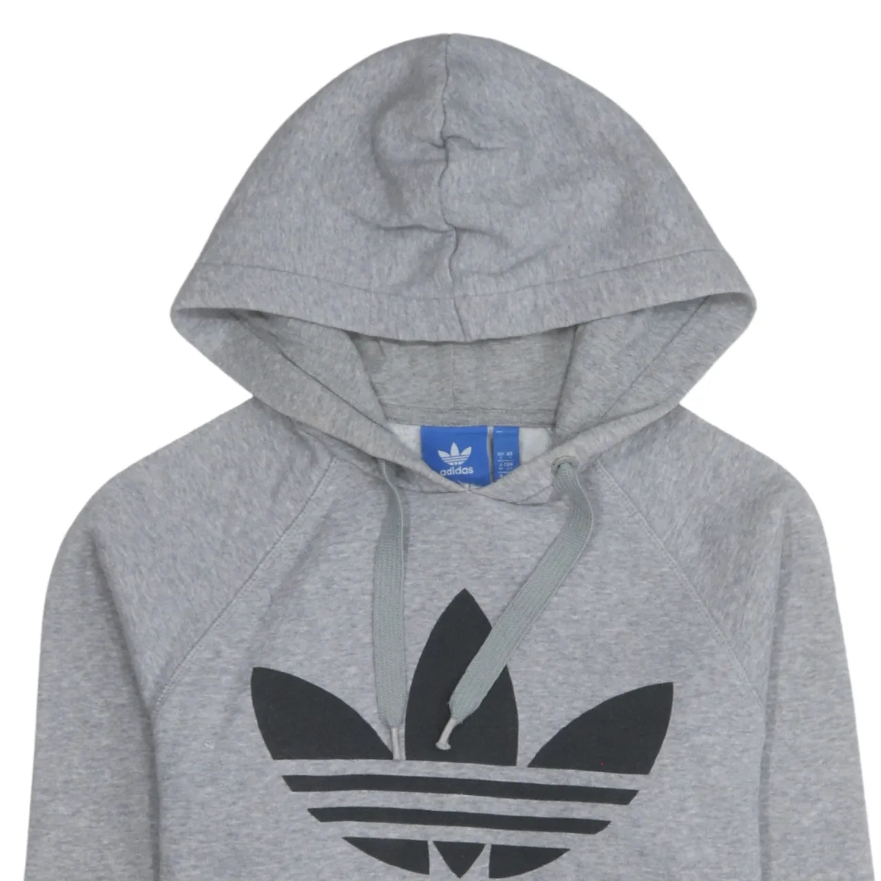 Adidas Grey Hoodie Men's Small Trefoil Printed Logo Front Pocket Pullover Sweatshirt sold by Vintage Club product image thumbnail 3