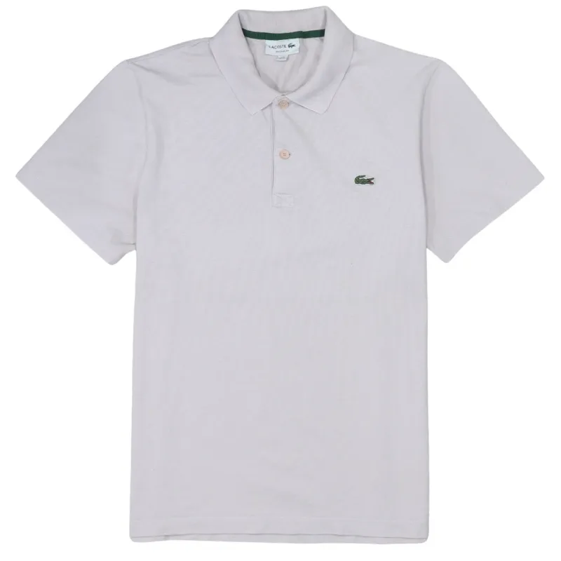 Lacoste White Polo Shirt Men's Medium Embroidered Croc Logo Short Sleeve Cotton Top sold by Vintage Club