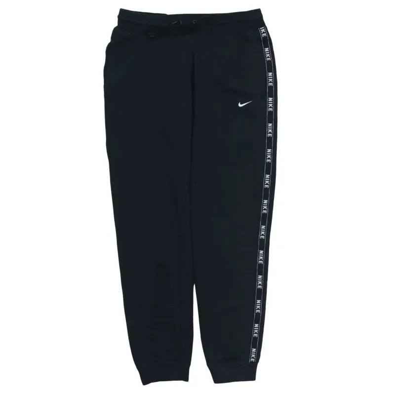 Nike Black Joggers Men's Medium Side Logo Tape Embroidered Swoosh Cuffed Sweatpants sold by Vintage Club