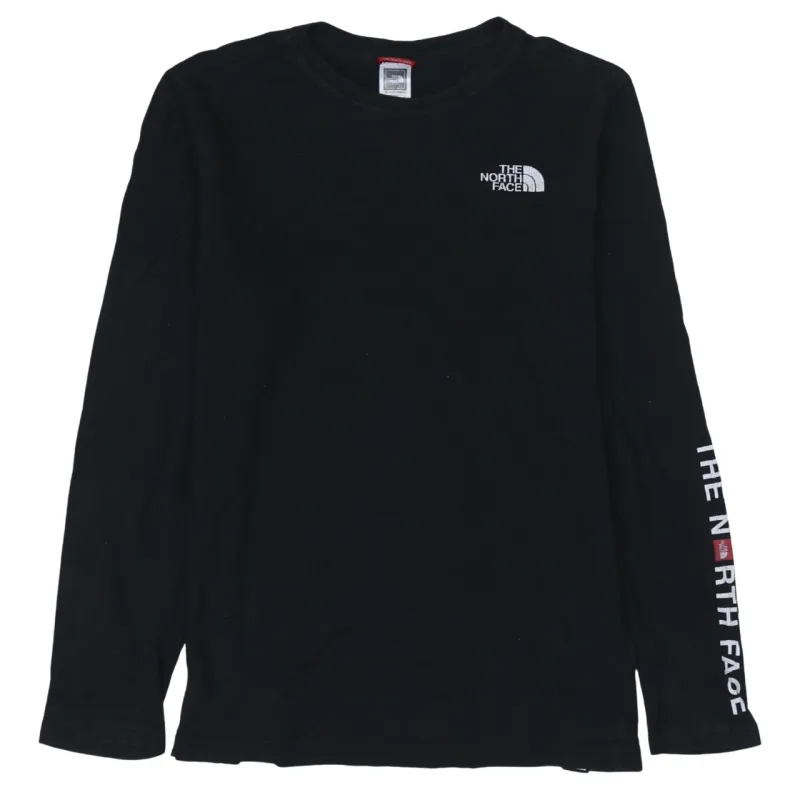 The North Face Black Long Sleeve T Shirt Men's Small Printed Logos Sleeve Graphic Tee sold by Vintage Club