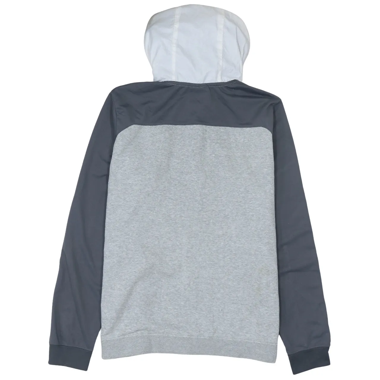 Nike Grey Full Zip Hoodie Women’s Large Embroidered Swoosh Contrast Sleeves Zip Pocket Sweatshirt sold by Vintage Club product image thumbnail 2