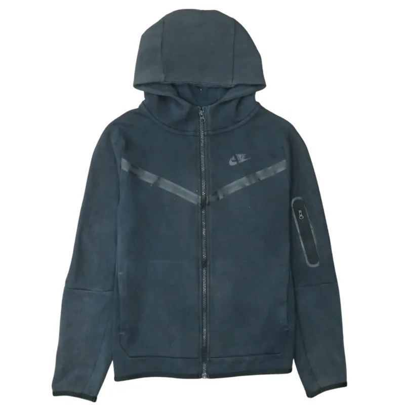 Nike Black Full Zip Hoodie Women’s XLarge Embroidered Logo Sleeve Zip Pocket Fleece Jacket sold by Vintage Club