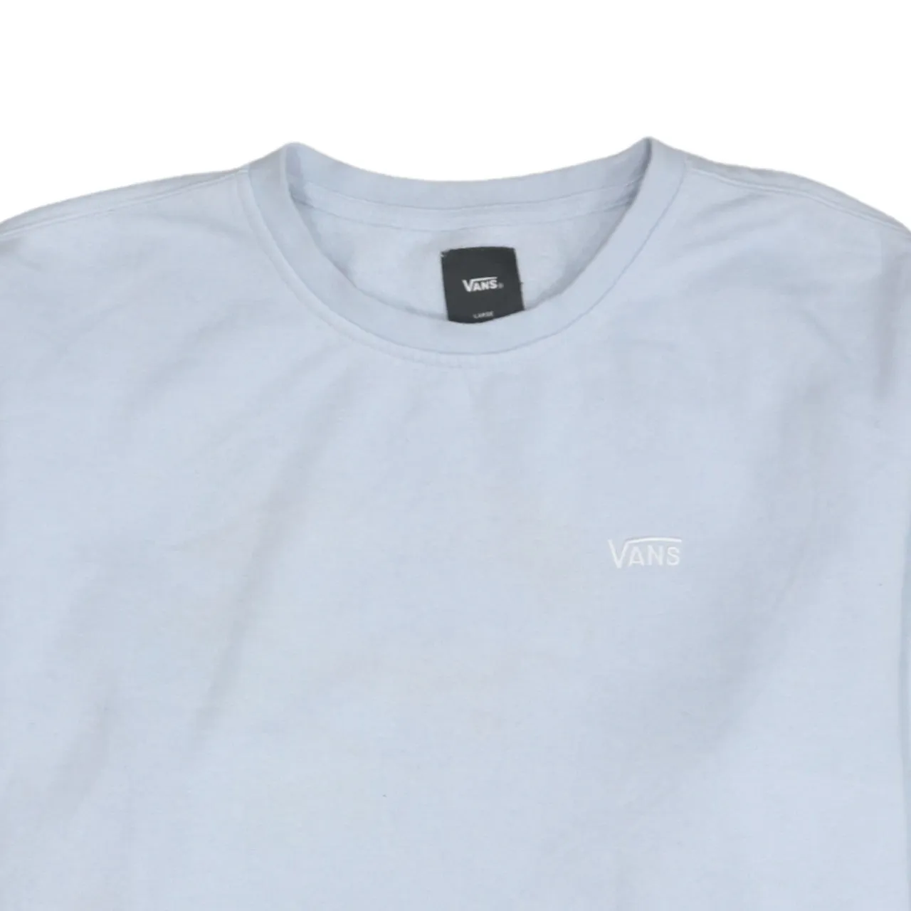 Vans Light Blue Sweatshirt Men's Large Small Embroidered Chest Logo Crewneck Pullover sold by Vintage Club product image thumbnail 3